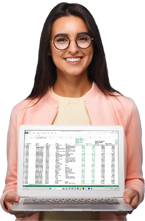 woman holding laptop